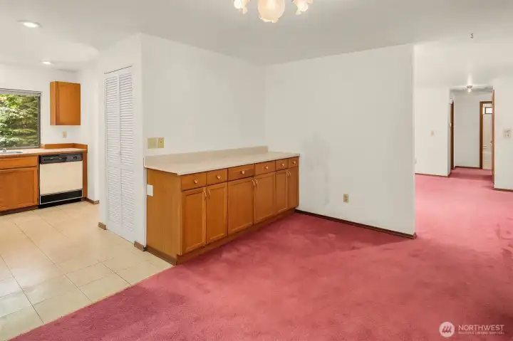 Dining Room with Built in Cabinetry