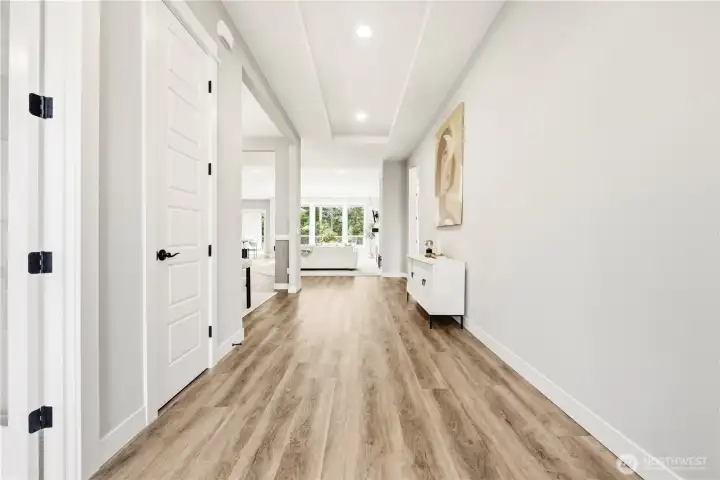 Expansive entry with office to the left
