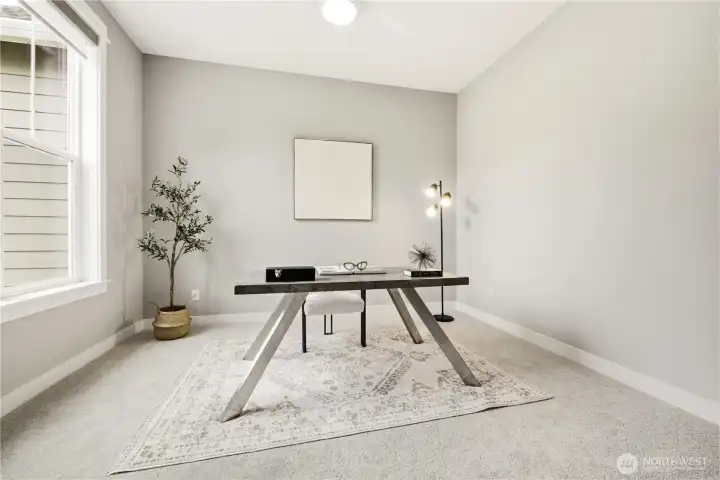 Office off of entry way has incredible natural light