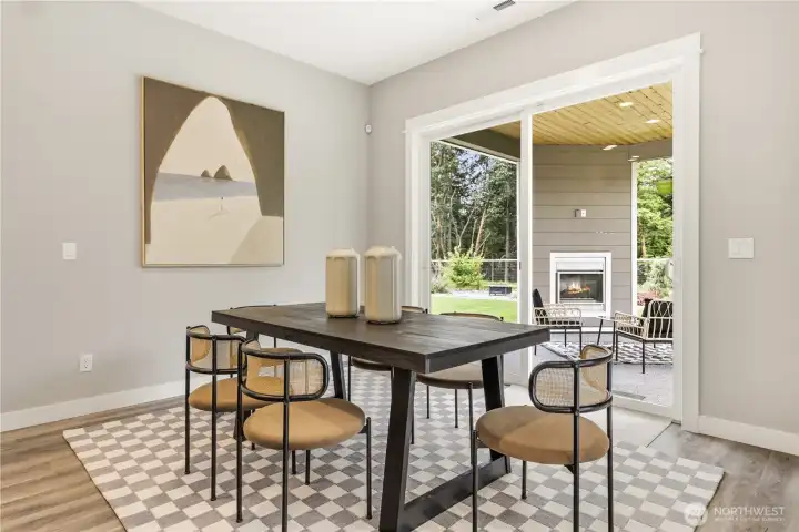 Space for another dining table, workspace or play area