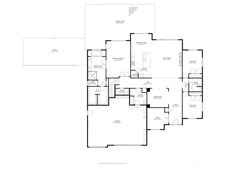 This rambler-style home offers main level living, with an additional bedroom and 3/4 bath upstairs.