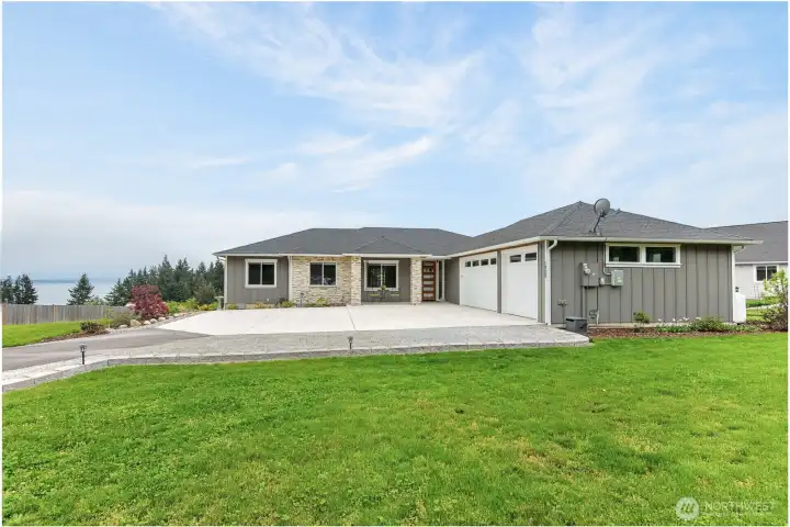 Blending luxury with efficiency, the home includes solar panels to help offset energy costs