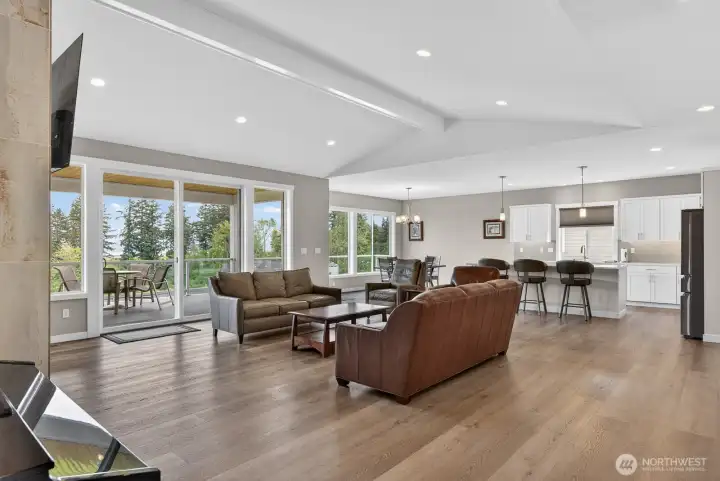 Spacious great room that flow seamlessly to an expansive deck