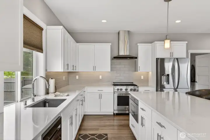 Quartz countertops, and premium appliances