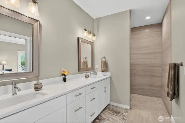 Primary ensuite with large walk-in shower