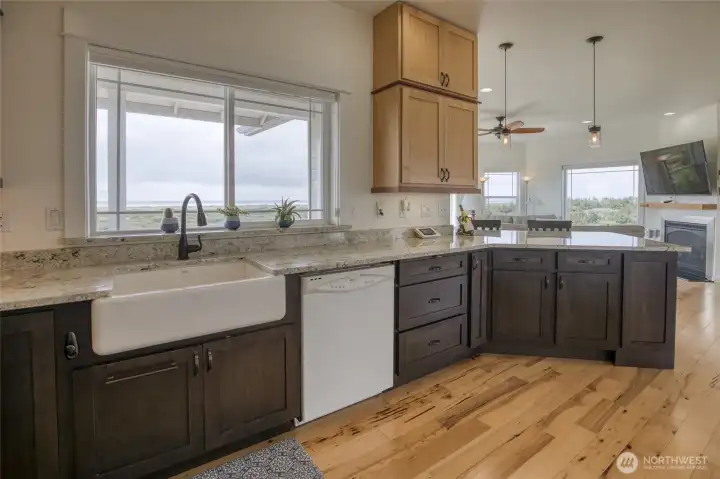 Farmhouse sink with ocean views Farmhouse sink with ocean views