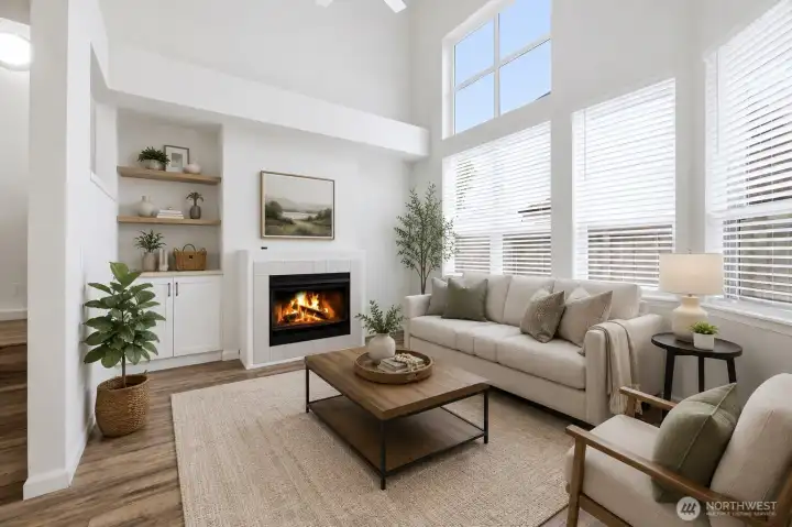 Open Concept with Vaulted Ceilings in Great Room