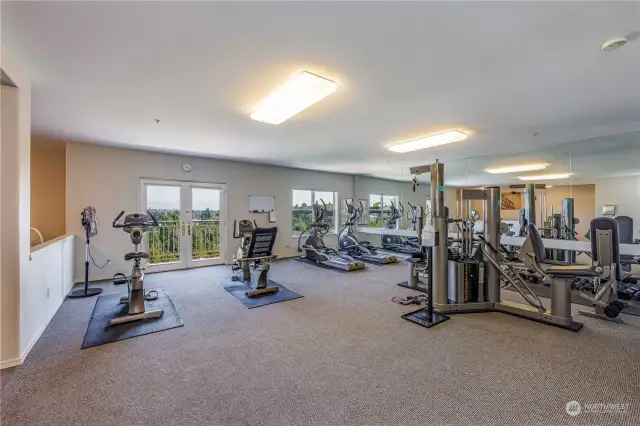 The fitness center is spacious and well equipped to help you attain your fitness goals.