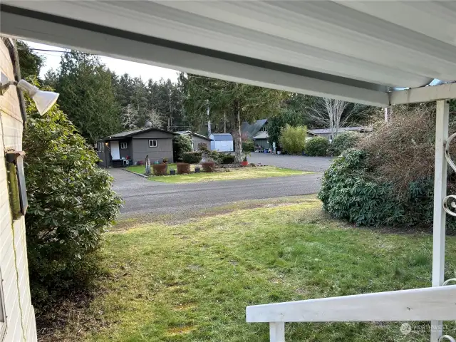 from the front porch looking across the street on 195th