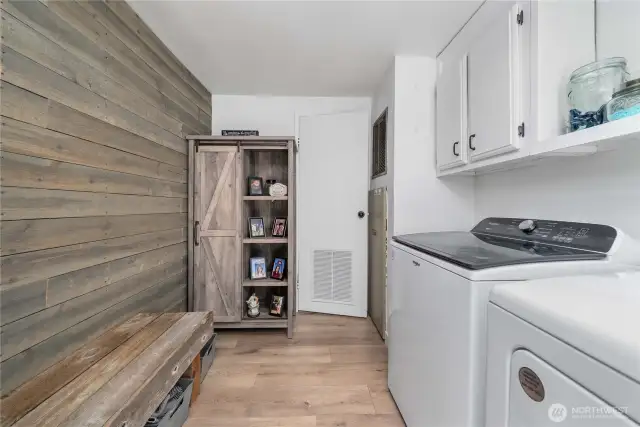 Back door entrance and laundry room