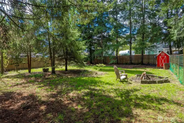 Firepit and chicken and rabbit coop