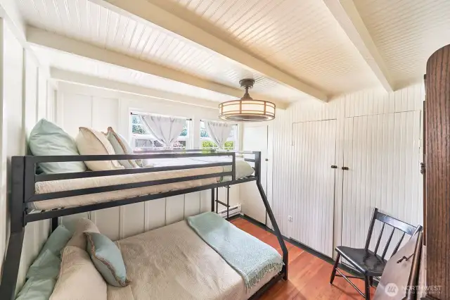 2nd bedroom has a bunk bed and 2 closets