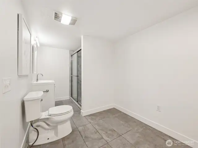 Master Bathroom with a large space leaving room to design what suits your needs.