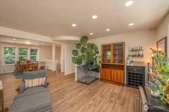 Main level living room/dining area.