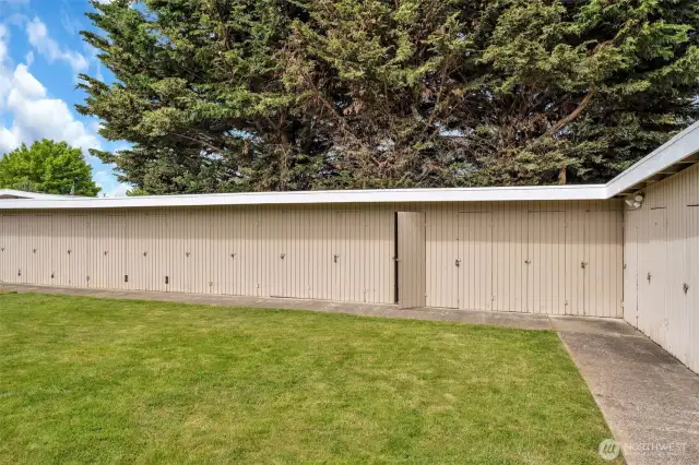 The opened door is the additional storage for this home.