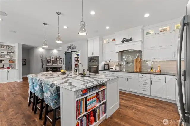 An entertainers dream kitchen! Slate GE Profile appliances with induction cooktop.