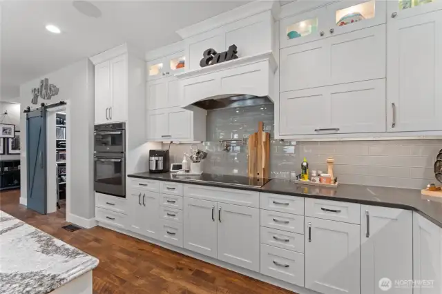 Slate GE Profile appliances with induction cooktop, tons of counter space