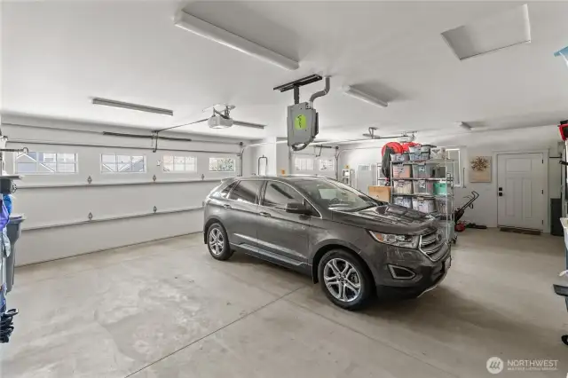 Large 3 car garage with central vac car attachment for easy car cleaning!