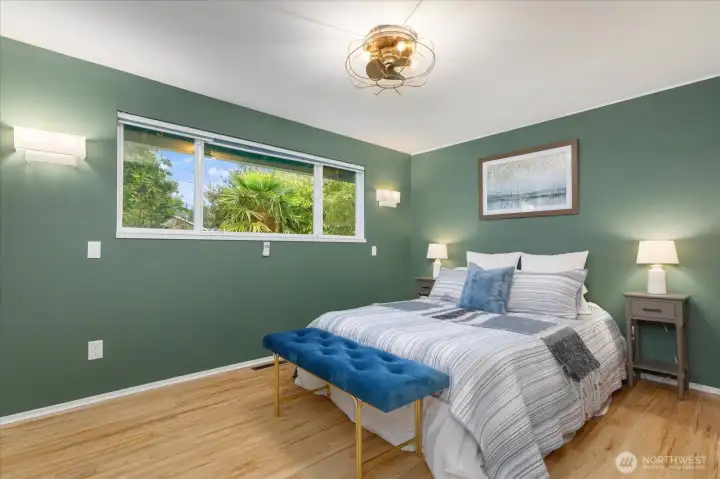 The primary bedroom.