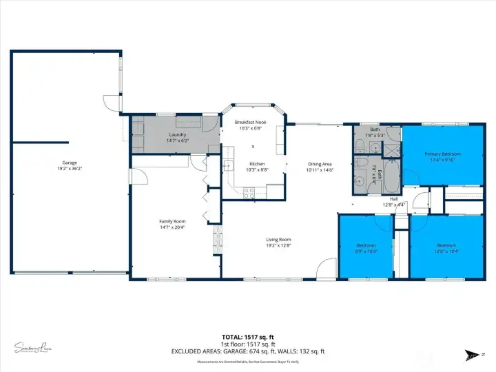 Square Footage does not include closet space. Buyer to verify