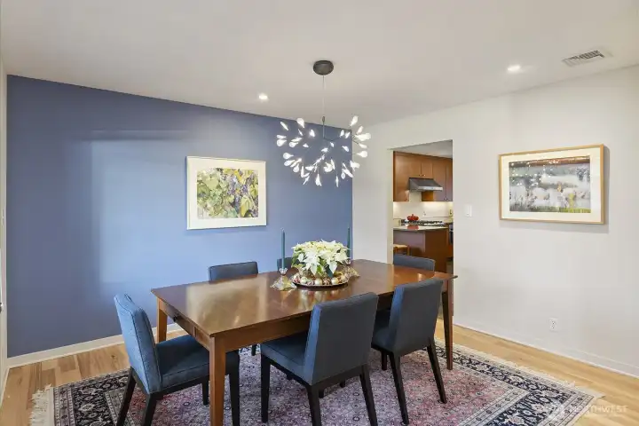 Spacious dining room with gorgeous Liberty Bay View
