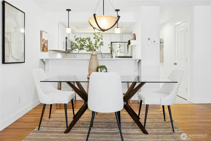 The dining area adjacent to the kitchen.