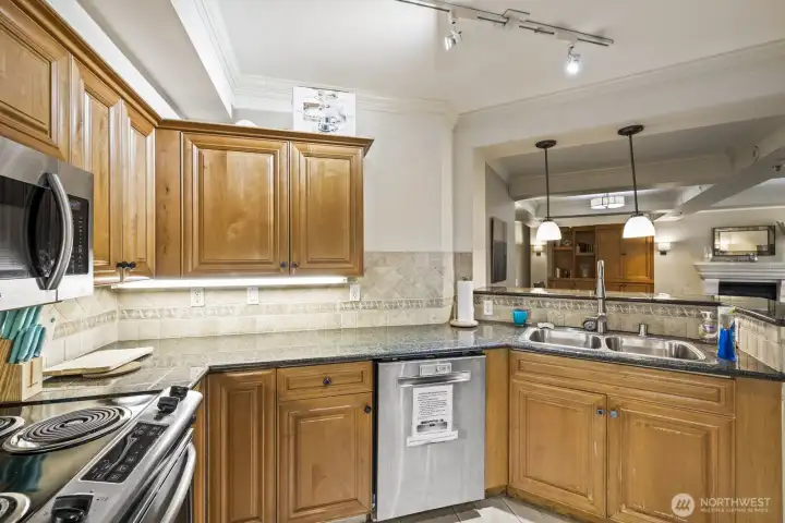 The owner's lounge includes a full kitchen too - great for Super Bowl parties, birthdays, or whatever else you need it for.