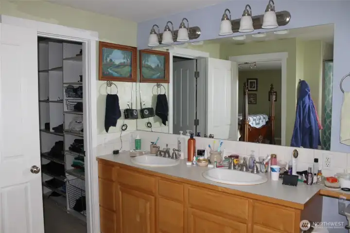 Primary full bath with walk-in closet