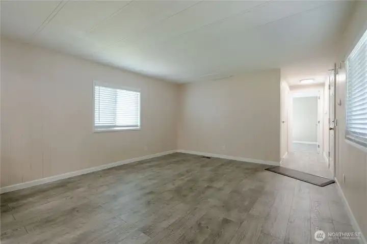 Front door on the right. Bedroom 2 & 3 located down the hallway.