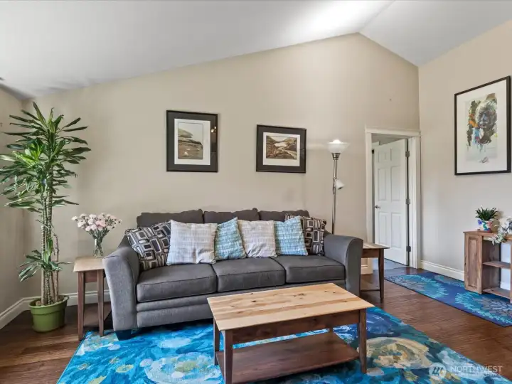 Vaulted ceilings in the living room