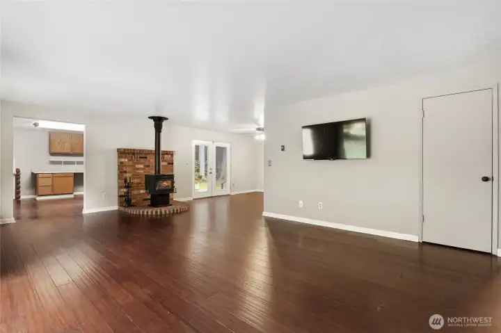 Office/Den to the left and slider to the front deck on the right.