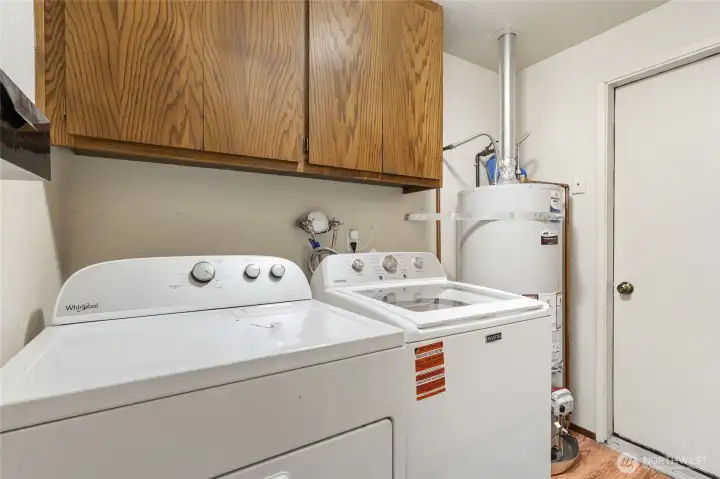 Laundry Room. The room can be accessed by the main home and separately from the separate living space.