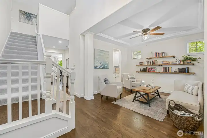 Formal Dining Room converted into a front reading room.