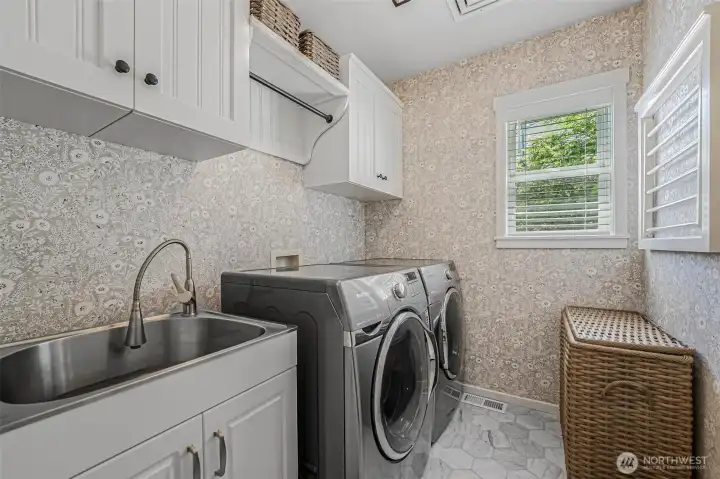 This laundry room was updated for ease and usability.
