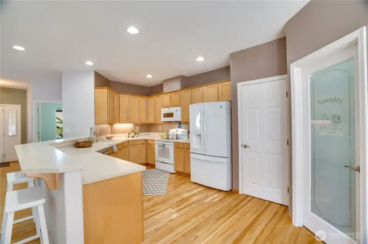 A generous pantry keeps everything organized and within easy reach