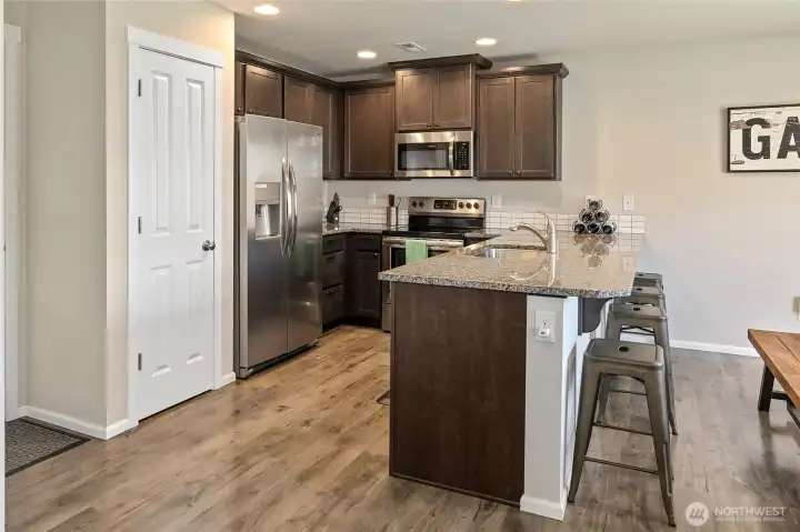 Granite countertop in the kitchen plus pantry!