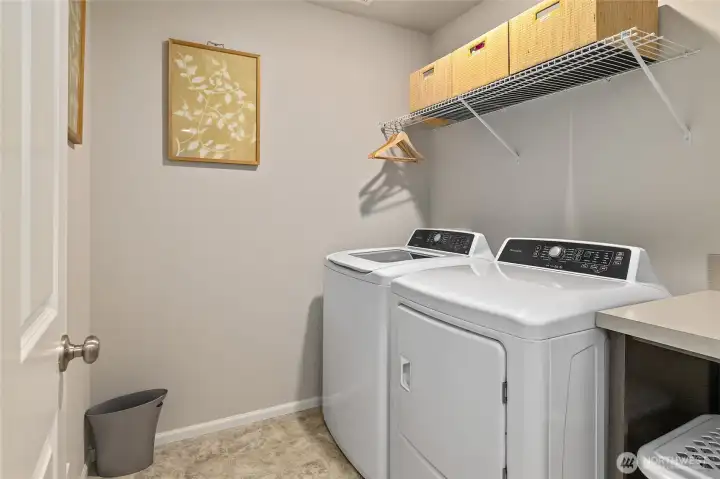 Laundry room thoughtfully locatated upstairs close to the bedrooms.
