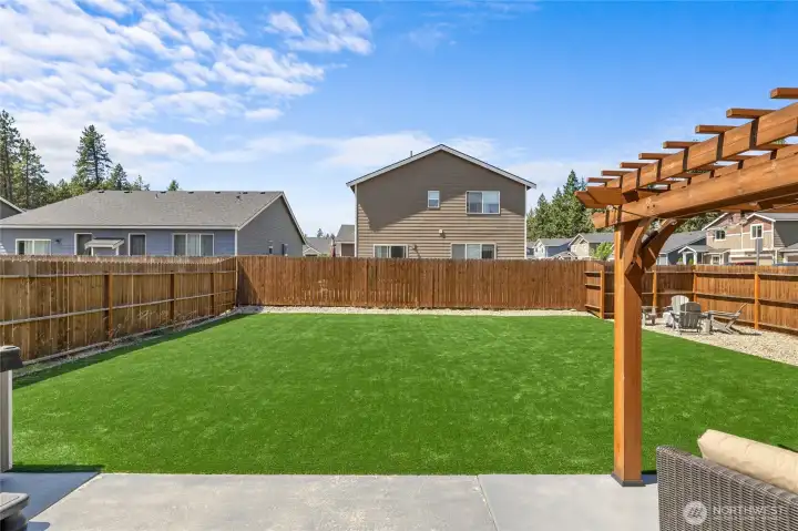 Enjoy your evenings not working on the back lawn..... TURF for low maintenance.