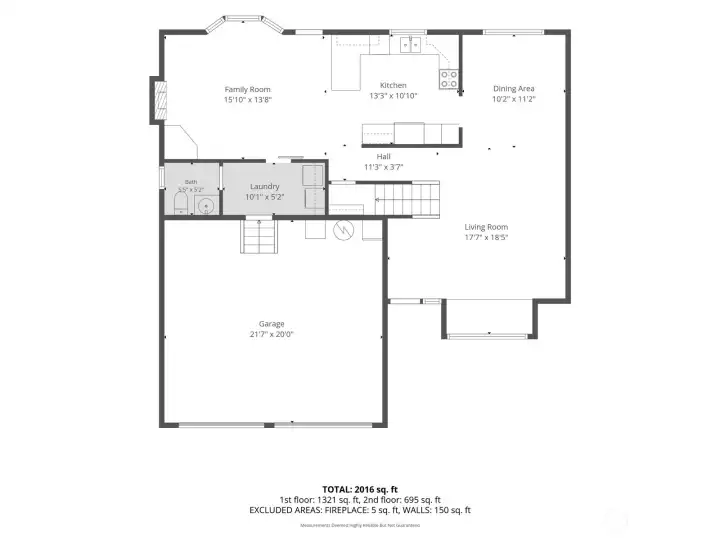 Main level Floorplan with measurements