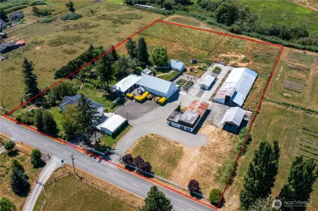 Several outbuilding