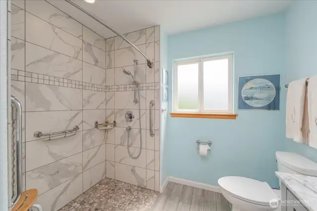 Large accessible shower.