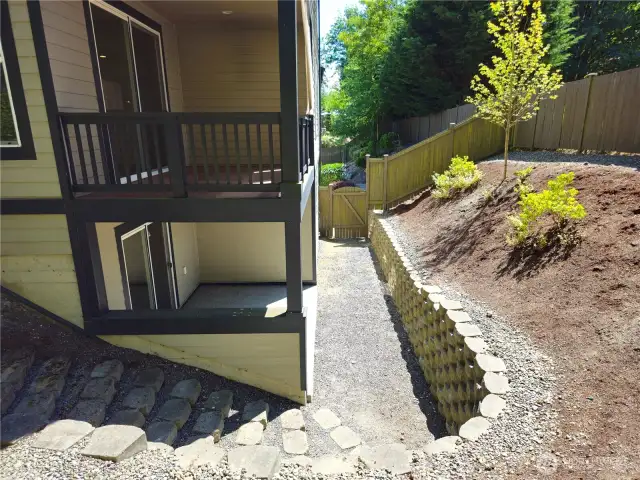 Enter the downstairs suite through the gated entry from the front entrance.