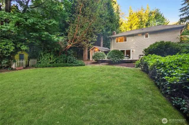 expansive backyard & deck