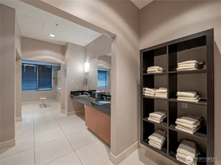 Men's locker room. Features towel service courtesy of the HOA and Hotel One