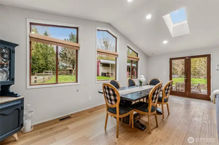 Dining Area with French Doors that lead to your Acreage