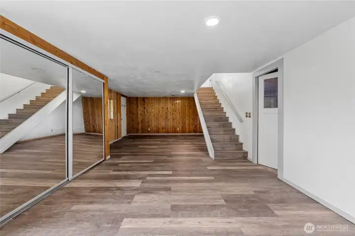 Huge walk out basement recreation room