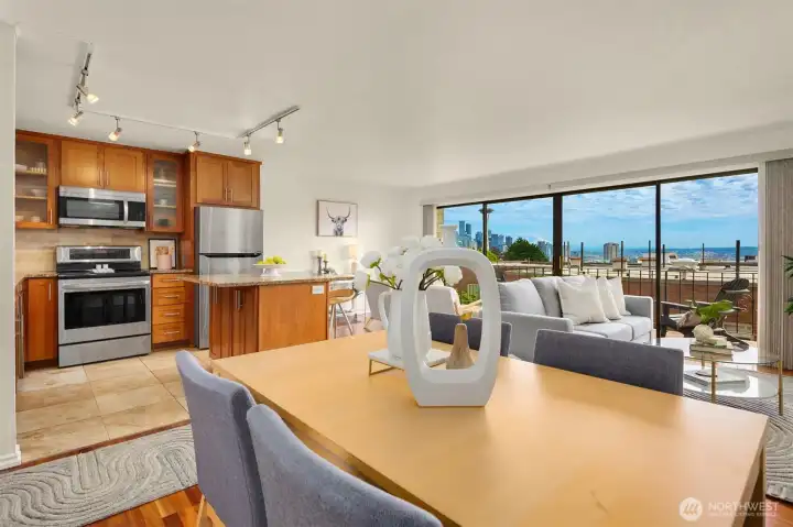 Spacious dining area