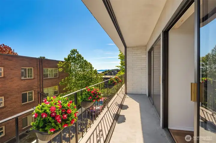 Bedroom level with peekaboo views of the Puget Sound.