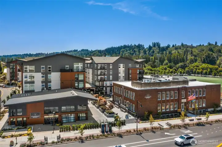 Woodinville Square located just across the street from the Schoolhouse District which features a curated collection of wine tasting rooms, dining options, seasonal events & many more treats in the heart of Downtown Woodinville.