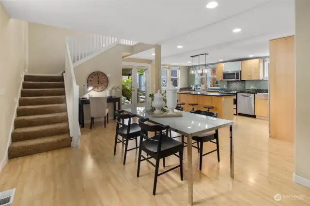 Entertaining is easy with the dining area open to the kitchen.